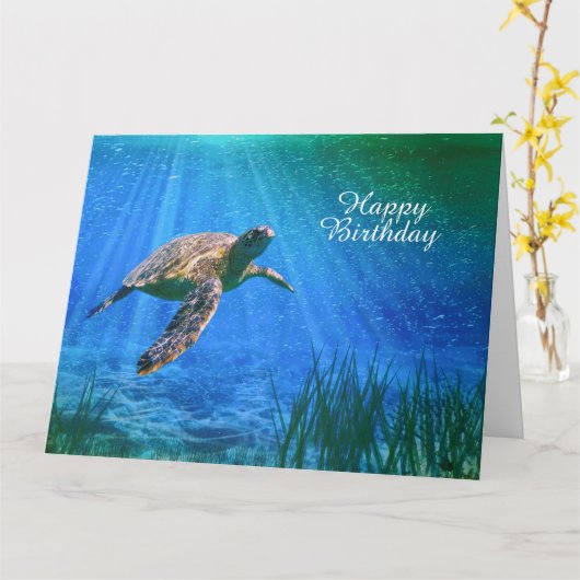 Zee Turtle Kaart (Gele Bloem)