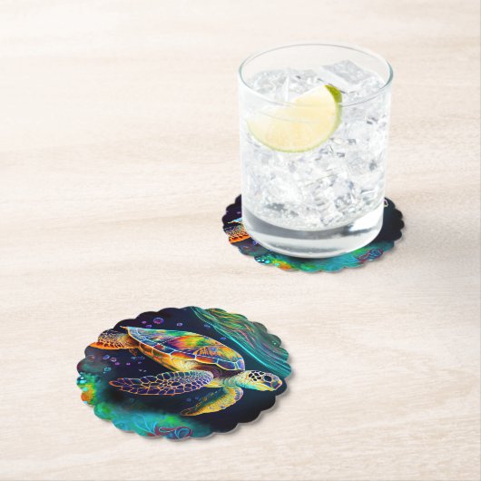 Zee Turtle Kartonnen Onderzetters (Insitu)