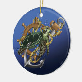 Zee Turtle Keramisch Ornament (Links)