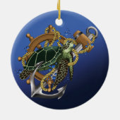 Zee Turtle Keramisch Ornament (Achterkant)