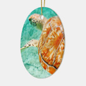 Zee Turtle Keramisch Ornament (Links)