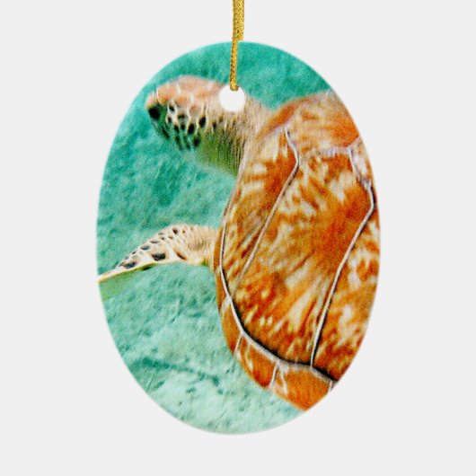 Zee Turtle Keramisch Ornament (Voorkant)