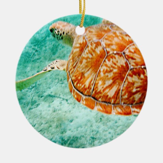 Zee Turtle Keramisch Ornament (Voorkant)
