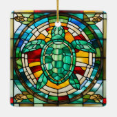 Zee Turtle Keramisch Ornament (Achterkant)