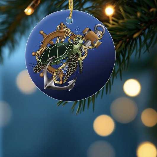 Zee Turtle Keramisch Ornament