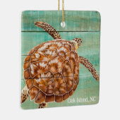 Zee Turtle Keramisch Ornament (Rechts)