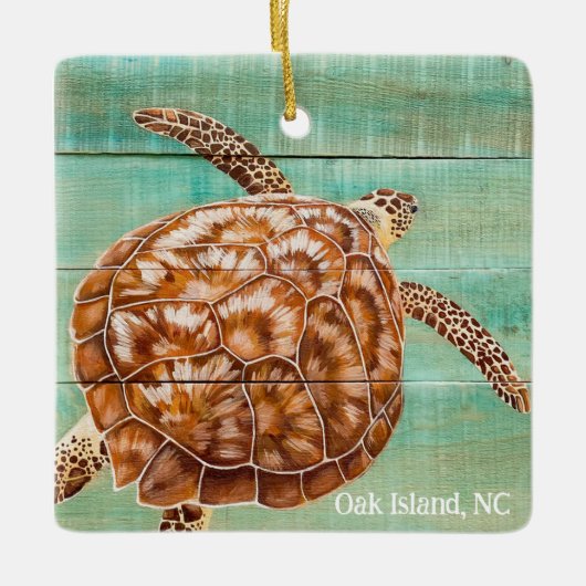 Zee Turtle Keramisch Ornament (Voorkant)