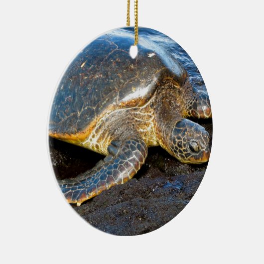 Zee Turtle Keramisch Ornament (Rechts)