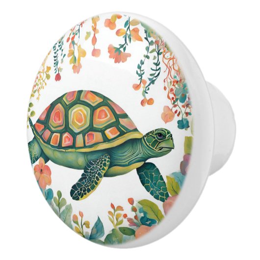 Zee Turtle Keramische Knop (Rechts)