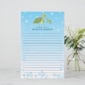 Zee Turtle Kind Cute Ocean Animal Briefpapier (Staand voorkant)