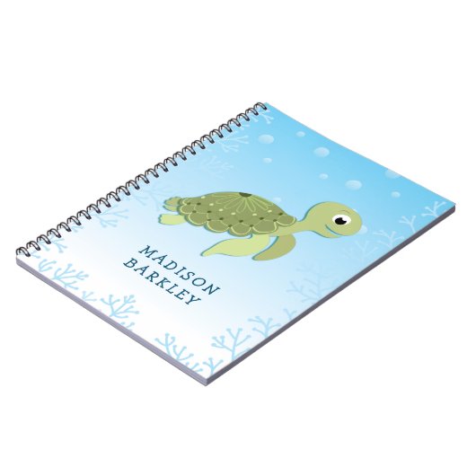 Zee Turtle Kind Cute Ocean Animal Notitieboek (Linkerzijde)