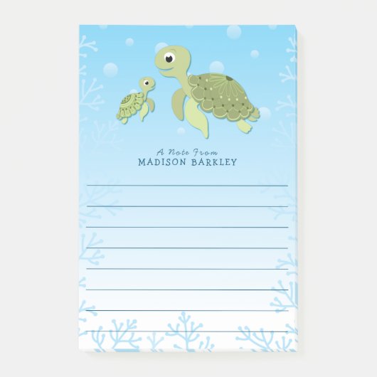 Zee Turtle Kind Cute Ocean Animal Post-it® Notes (Voorkant)
