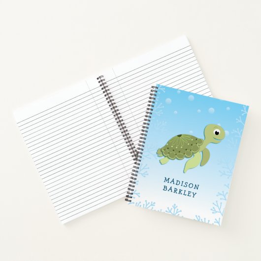 Zee Turtle Kind Cute Ocean Animals Notitieboek (Binnen)