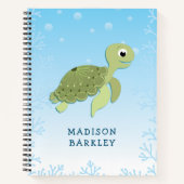 Zee Turtle Kind Cute Ocean Animals Notitieboek (Voorkant)