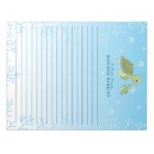 Zee Turtle Kind Cute Ocean Briefpapier Notepad Notitieblok (Voorkant)
