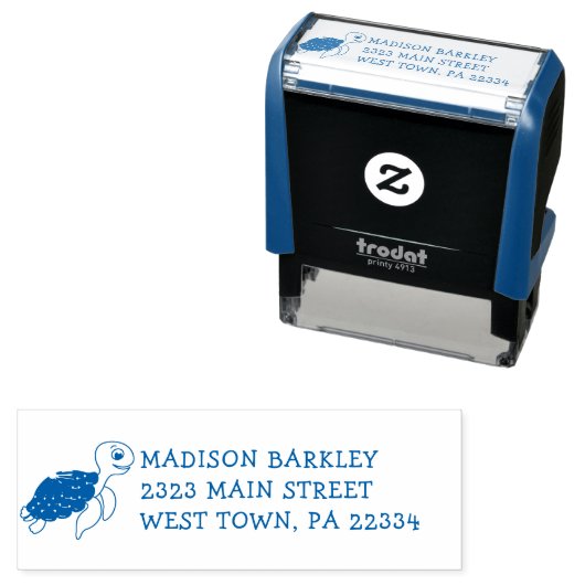 Zee Turtle Kind Leuke retour adres stempel (In situ)