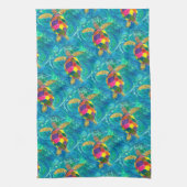 Zee Turtle Kitchen Towel, kleurrijk Waterverf Theedoek (Verticaal)