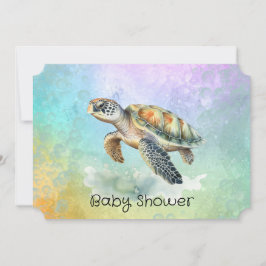 Zee Turtle Kleur Bubbles Baby shower Kaart