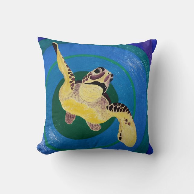 Zee Turtle Kussen (Voorkant)