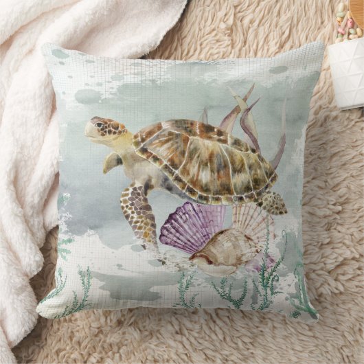 Zee Turtle Kussen (Deken)