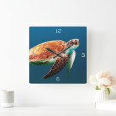 Zee Turtle Large Square Wall klok (Huis)