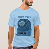 Zee Turtle Loggerhead Blue T-shirt sjabloon (Voorkant)