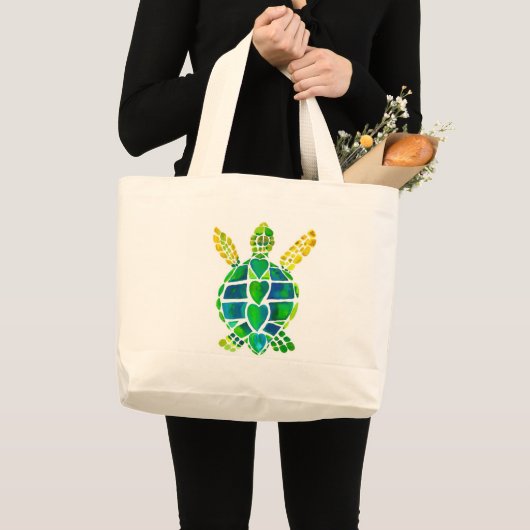 Zee Turtle Love Collectie Grote Tote Bag (Voorkant (product))