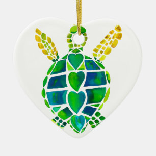 Zee Turtle Love Collectie Keramisch Ornament