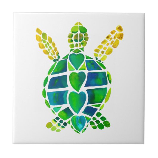 Zee Turtle Love Collectie Tegeltje (Voorkant)