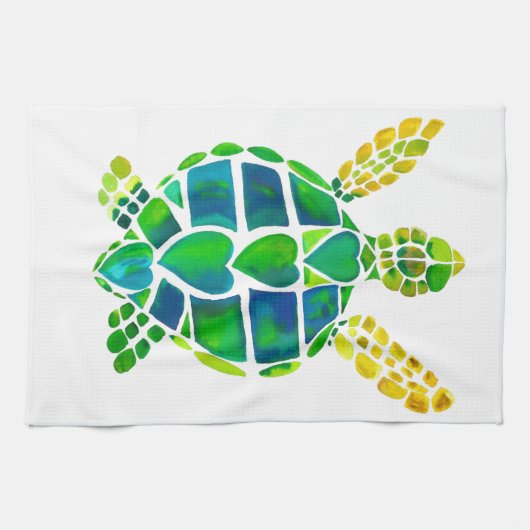 Zee Turtle Love Collectie Theedoek (Horizontaal)