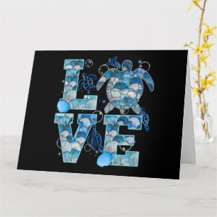 Zee Turtle Love Shirt Ocean Beach Dierenvrienden Kaart