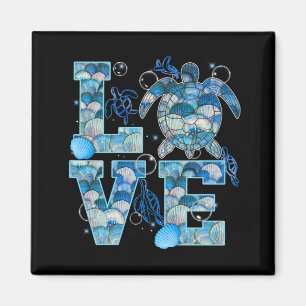 Zee Turtle Love Shirt Ocean Beach Dierenvrienden Magneet