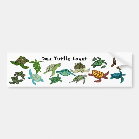 Zee Turtle Lover 2 bumper sticker (Voorkant)