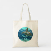 Zee Turtle Lover Canvas tas voor boeken, strand Dr (Achterkant)