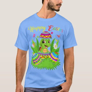 Zee Turtle Lover Floral Easter Egg Funny Zee Turtl T-shirt