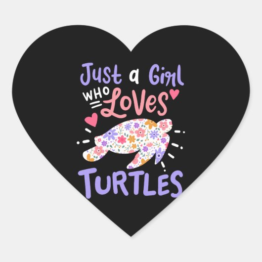 Zee Turtle Lover Hart Sticker (Voorkant)