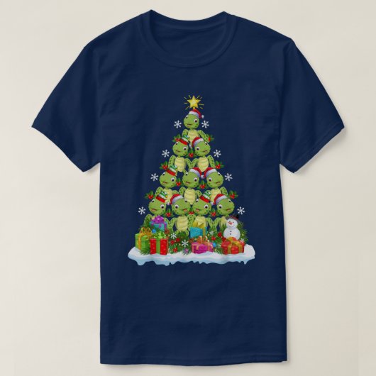 Zee Turtle Lover Xmas licht Funny Zee Turtle Chri T-shirt (Design voorkant)