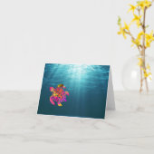 Zee Turtle Magnet Kaart (Gele Bloem)