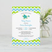 Zee Turtle Mama + Baby | Uitnodiging baby shower (Staand voorkant)