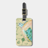 Zee Turtle Map Bagagelabel (Voorkant verticaal)