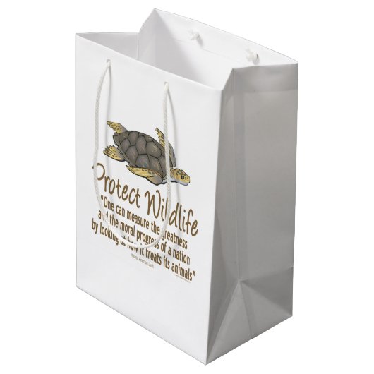 Zee Turtle Medium Cadeauzakje (Achterkant Gekanteld)