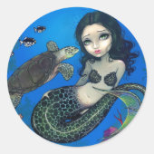 "Zee Turtle Mermaid" Sticker (Voorkant)