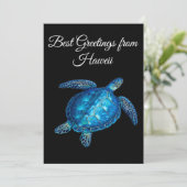 Zee Turtle met uw gepersonaliseerde tekst Feestdagenkaart (Staand voorkant)