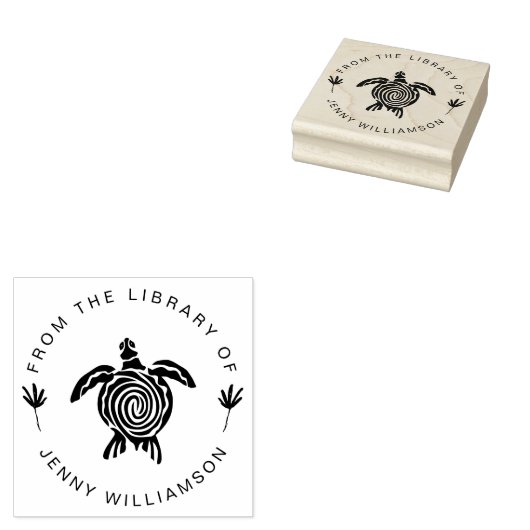 Zee Turtle Modern uit de boekenbibliotheek Rubberstempel (Gestempeld)