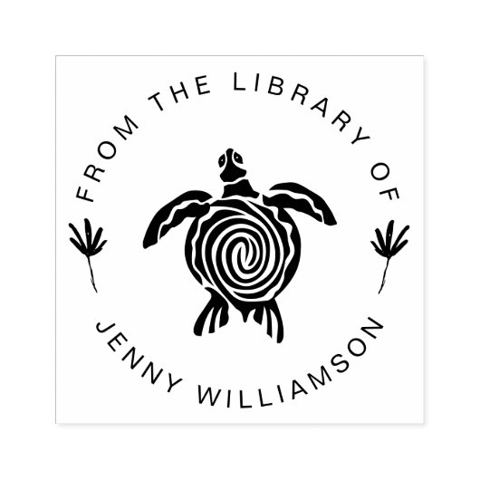 Zee Turtle Modern uit de boekenbibliotheek Rubberstempel (Afrduk)