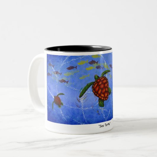"Zee Turtle" Mok van kunstenaar John Donato (Voorkant links)
