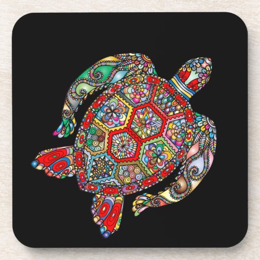 Zee Turtle Mosaic Bier Onderzetter (Voorkant)