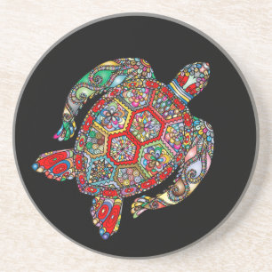 Zee Turtle Mosaic Zandsteen Onderzetter