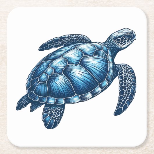 Zee Turtle nautische Onderzetter (Voorkant)