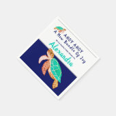 Zee Turtle Navy Blue Nautical Boy Baby shower Servet (Hoek)